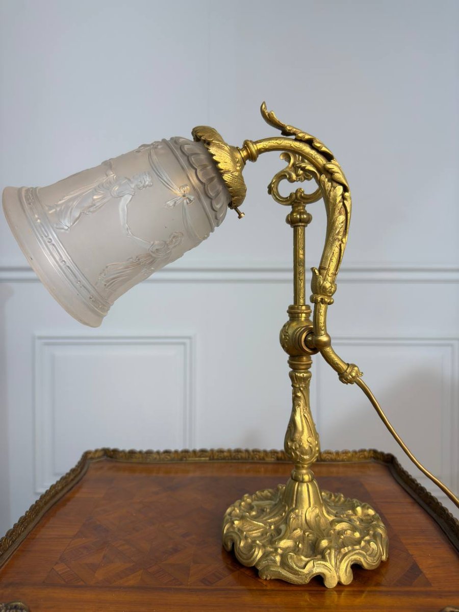 Bronze And Brass Desk Or Mood Lamp-photo-6