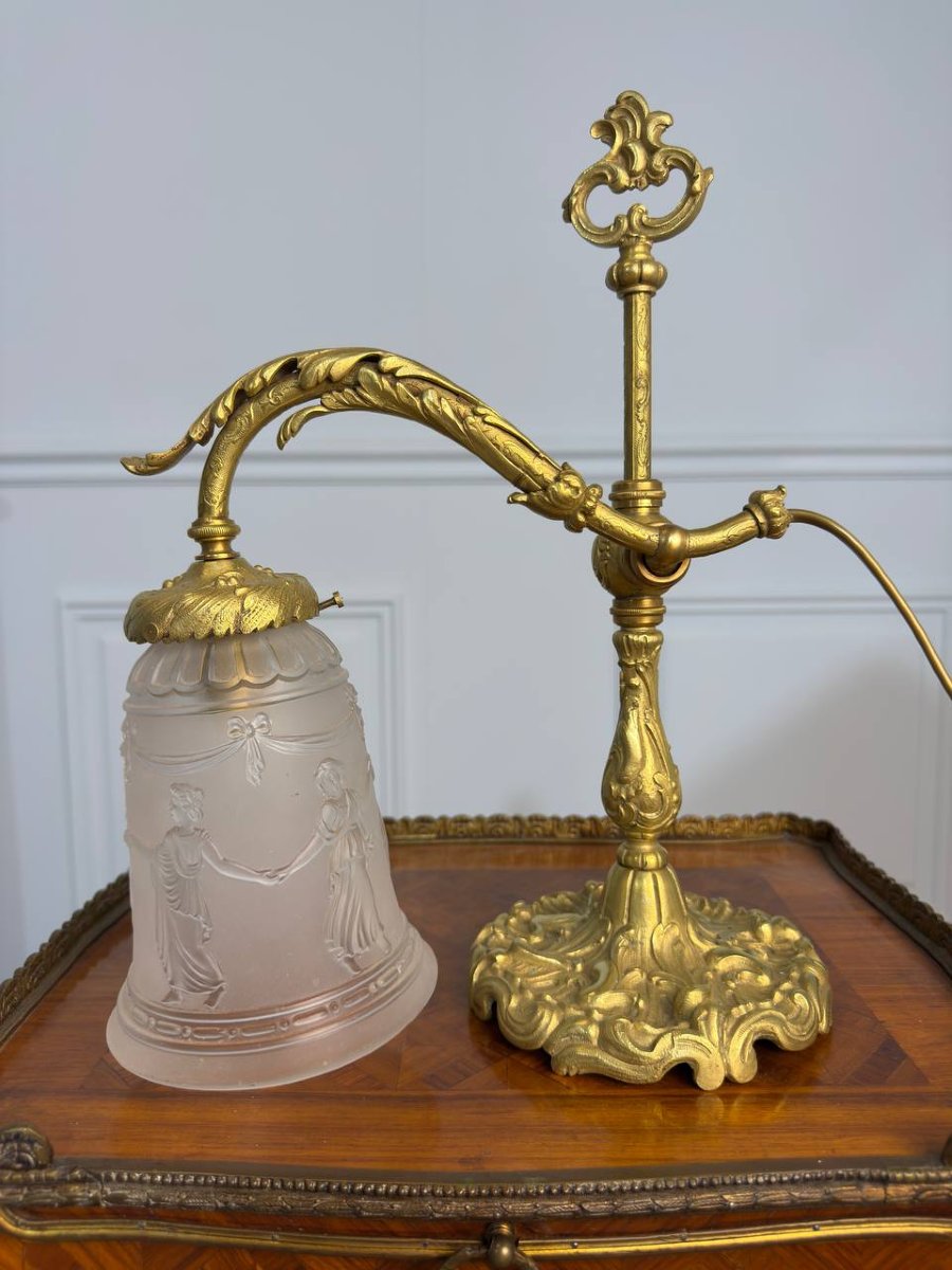 Bronze And Brass Desk Or Mood Lamp-photo-7