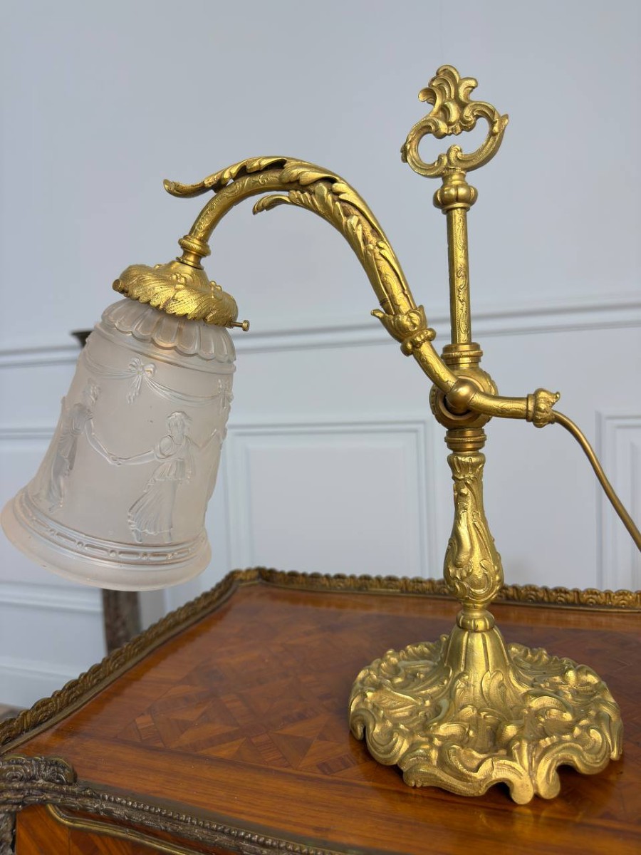 Bronze And Brass Desk Or Mood Lamp