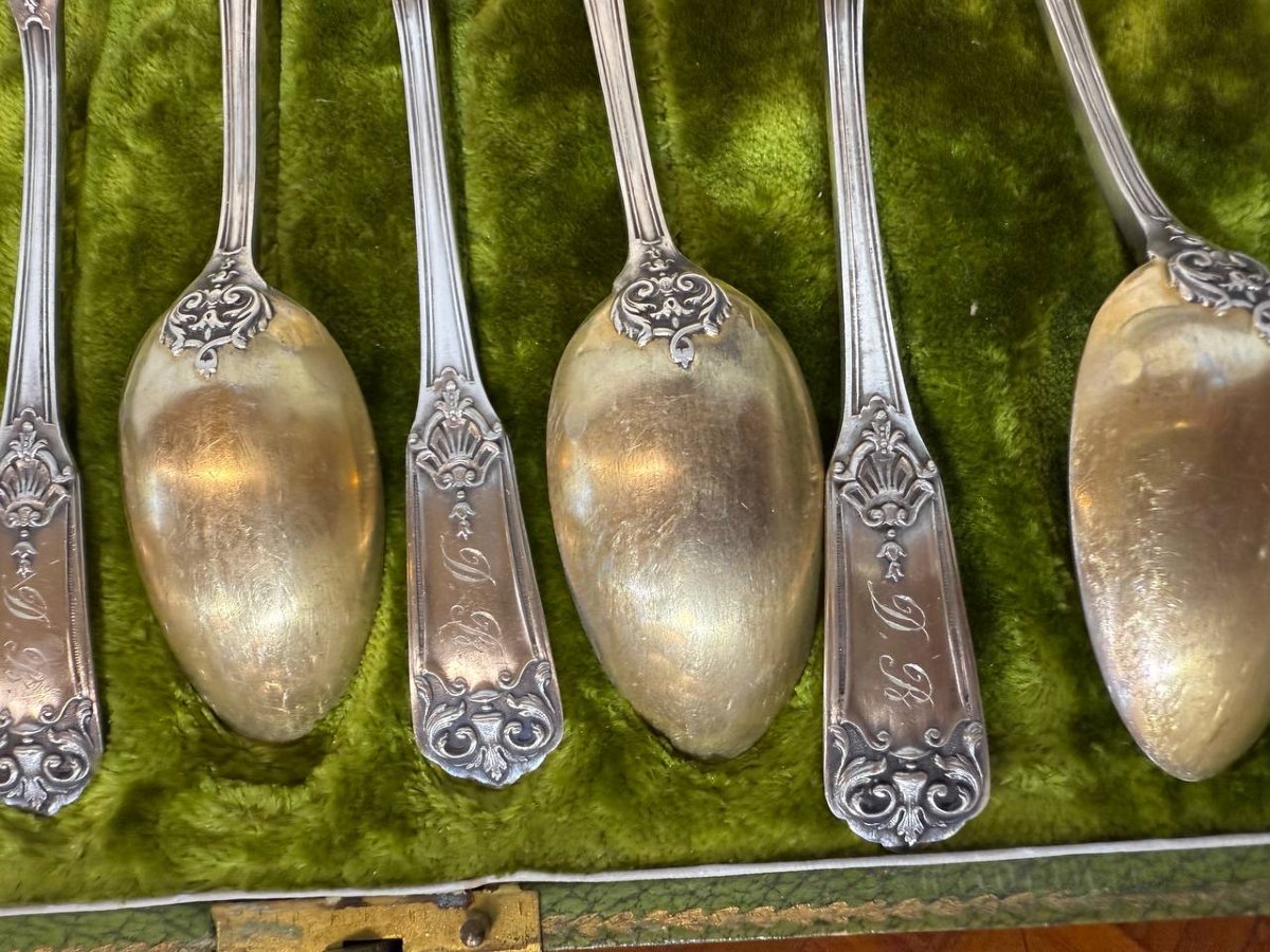 Cuillères à thé argent et vermeil-photo-1