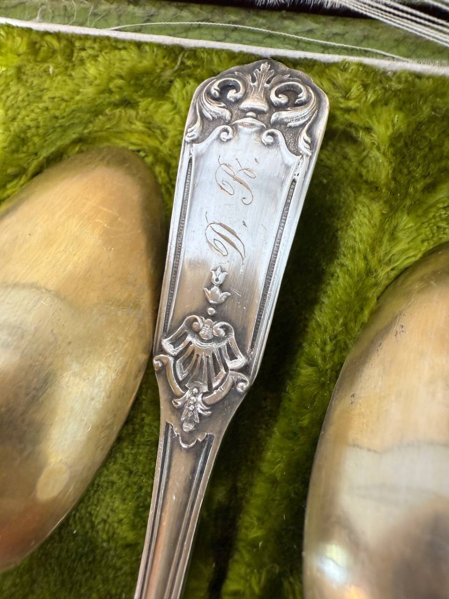 Cuillères à thé argent et vermeil-photo-2