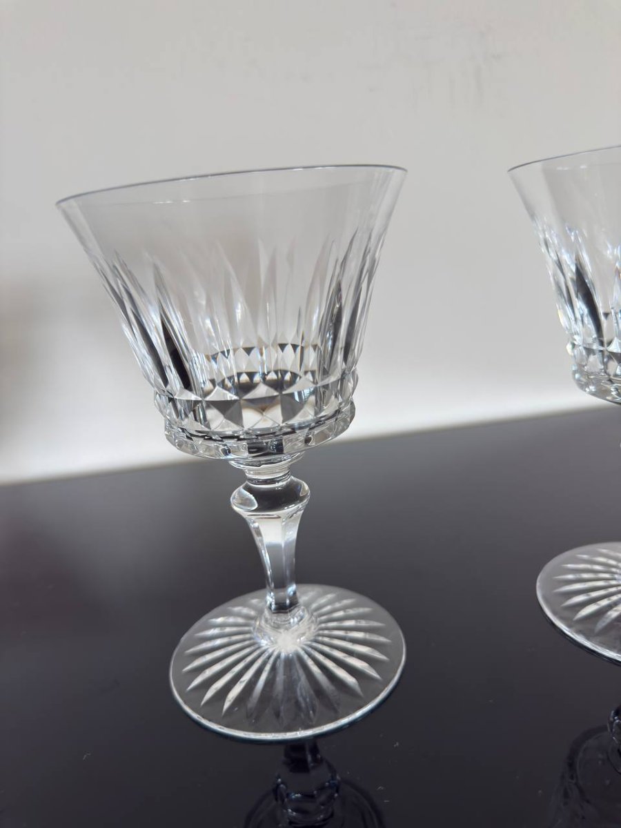 2 Baccarat Crystal Water Glasses, Buckingham Model, 15.2cm, Signed-photo-1