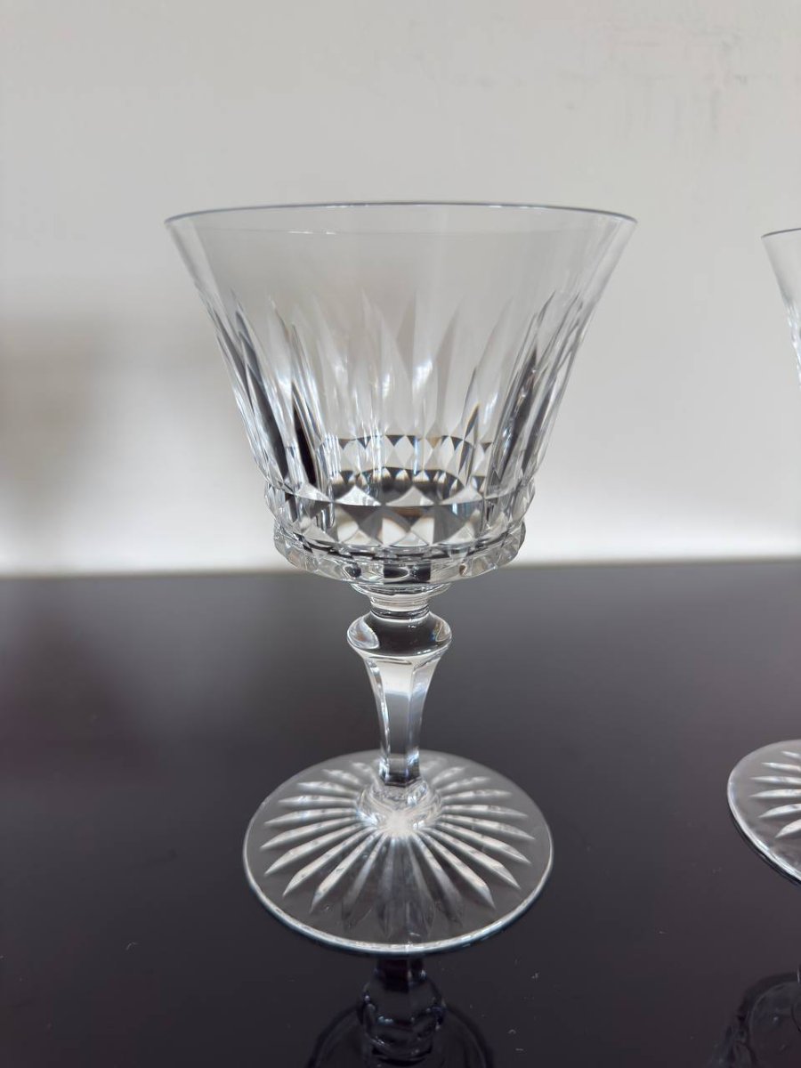 2 Baccarat Crystal Water Glasses, Buckingham Model, 15.2cm, Signed-photo-2