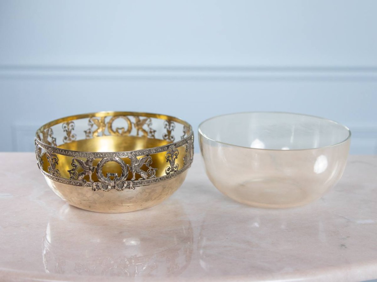 COUPE ou CENTRE DE TABLE, AJOURÉE , STYLE EMPIRE , GRIFFON-photo-2