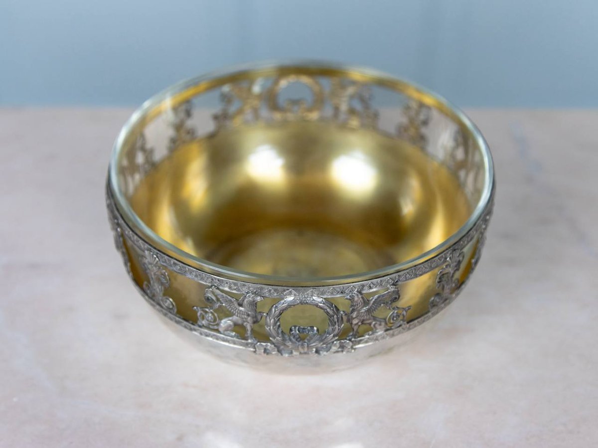 COUPE ou CENTRE DE TABLE, AJOURÉE , STYLE EMPIRE , GRIFFON-photo-1