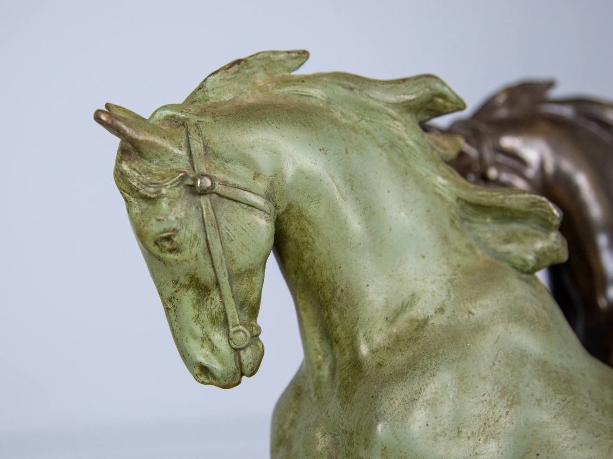 Art Déco, chevaux au galop-photo-3
