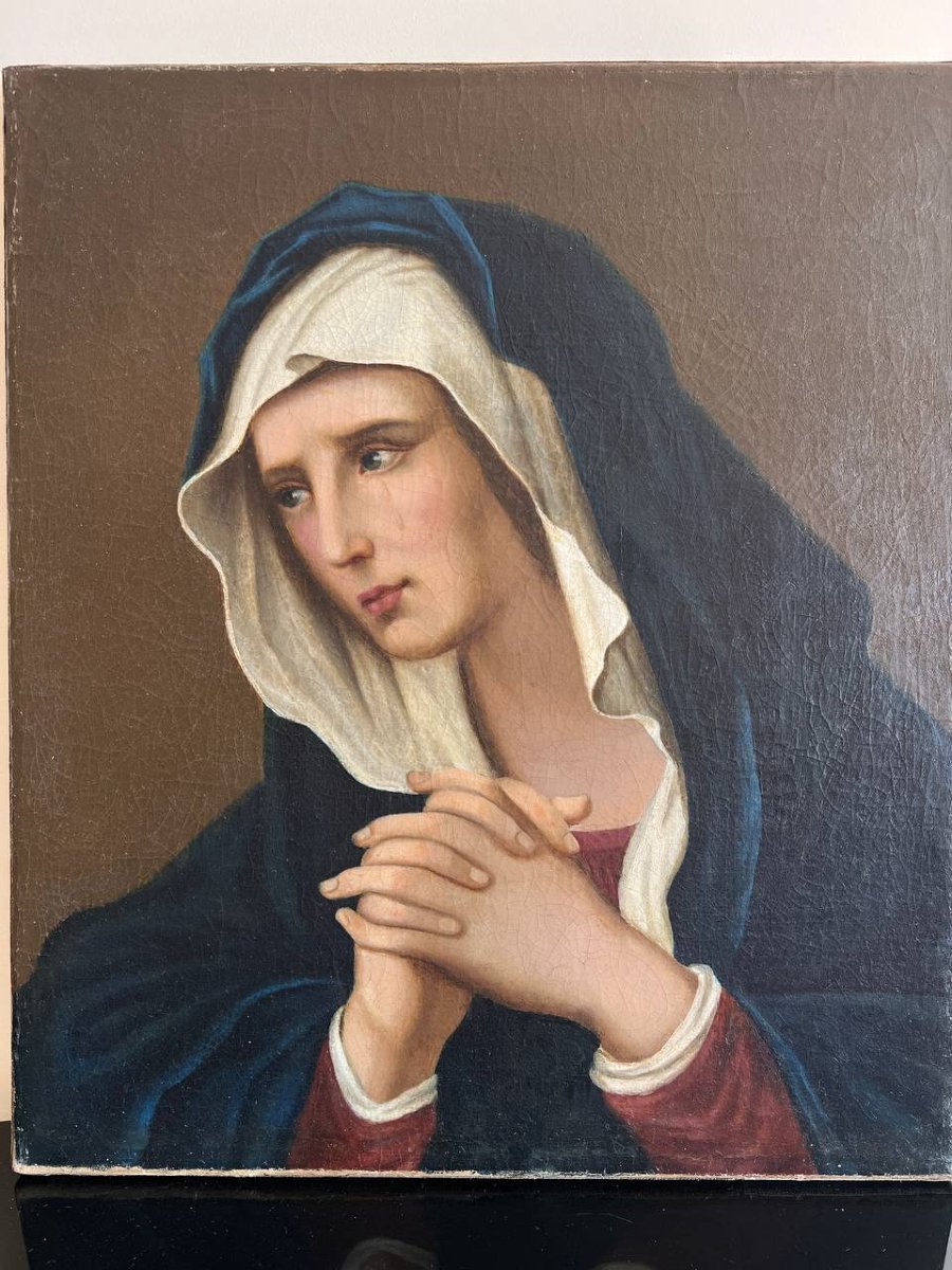 19th Century Italian Collection Madonna In Prayer.-photo-2