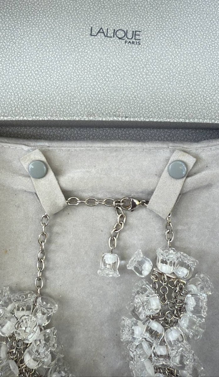 Lalique "lily Of The Valley Flowers" Choker Necklace-photo-3