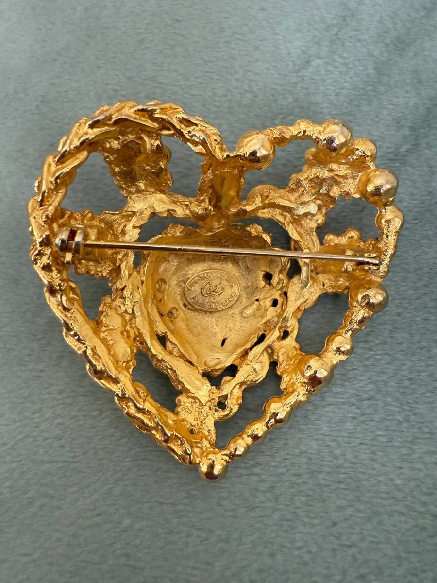 Christian Lacroix Vintage Heart Brooch-photo-3