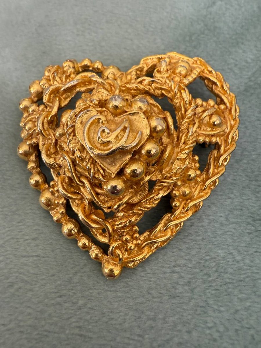 Christian Lacroix Vintage Heart Brooch-photo-4