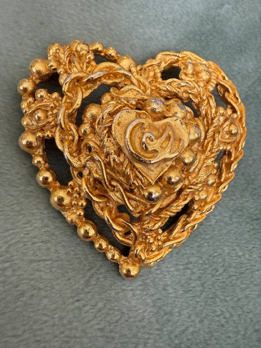 Christian Lacroix Vintage Heart Brooch-photo-4