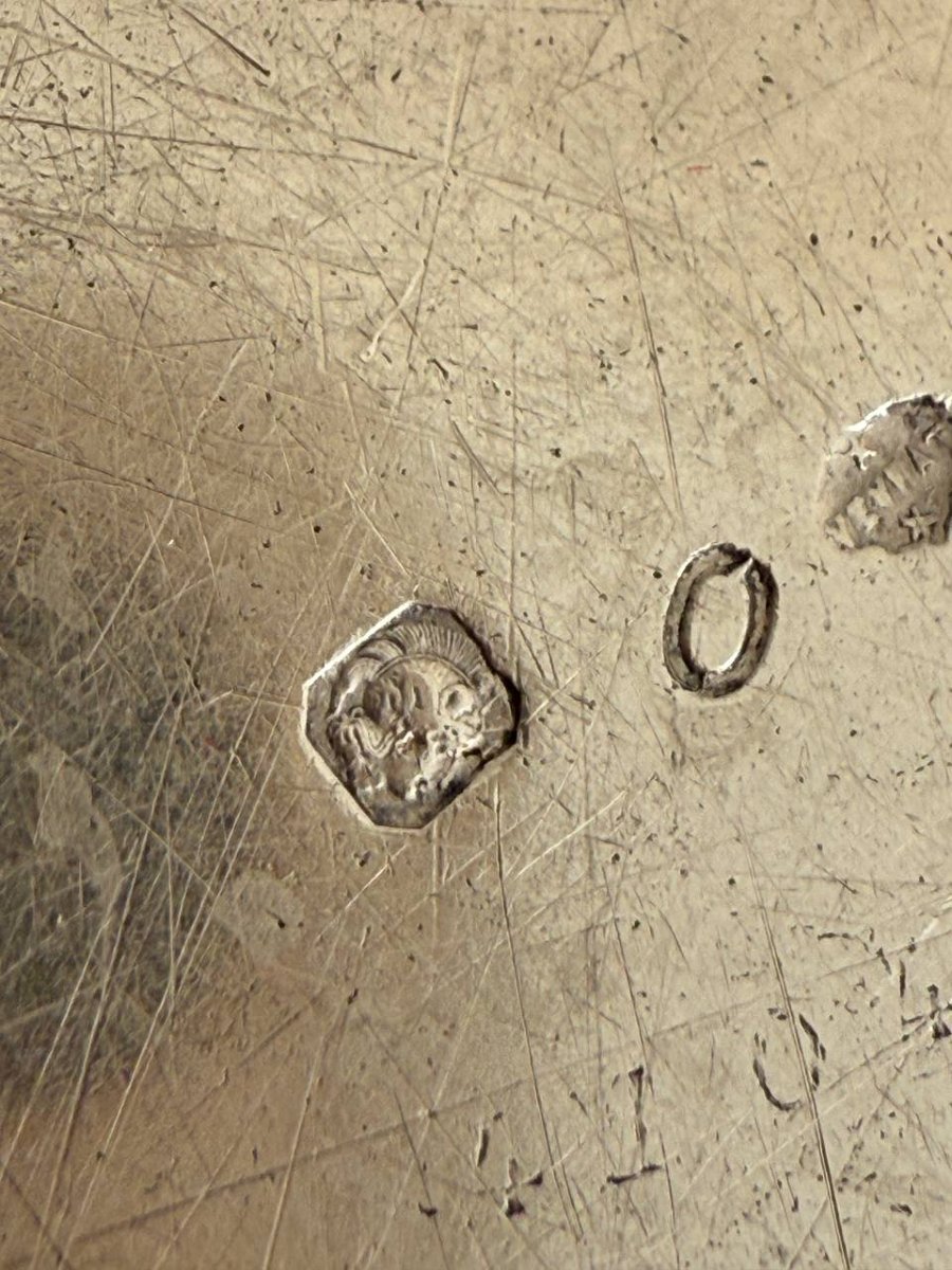 Un plat rond , une coupe , un Vide-poche, un bol , une coupe cannelée en argent massif-photo-7