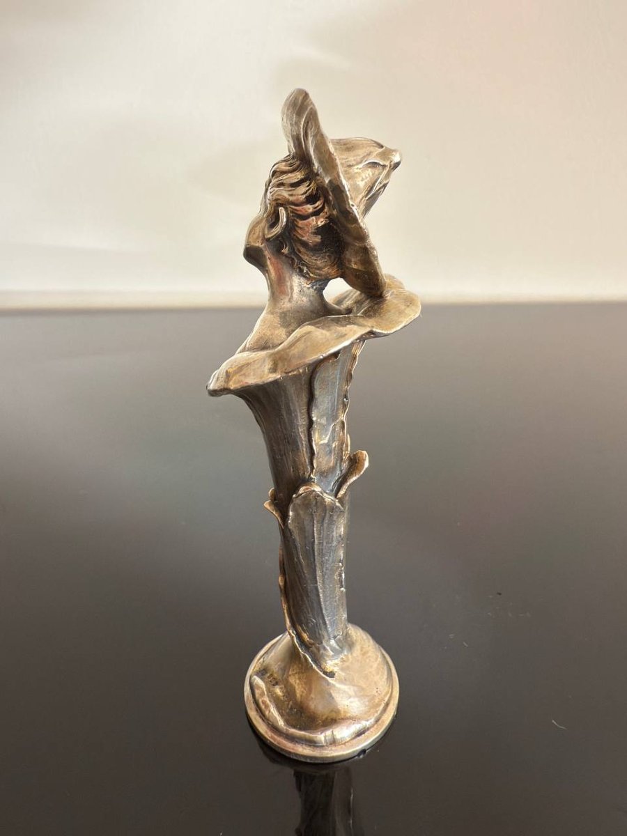 CACHET A CIRE , SCEAU , MONOGRAMMÉ EN Argent REPRÉSENTANT UN BUSTE DE FEMME , ART NOUVEAU.-photo-4