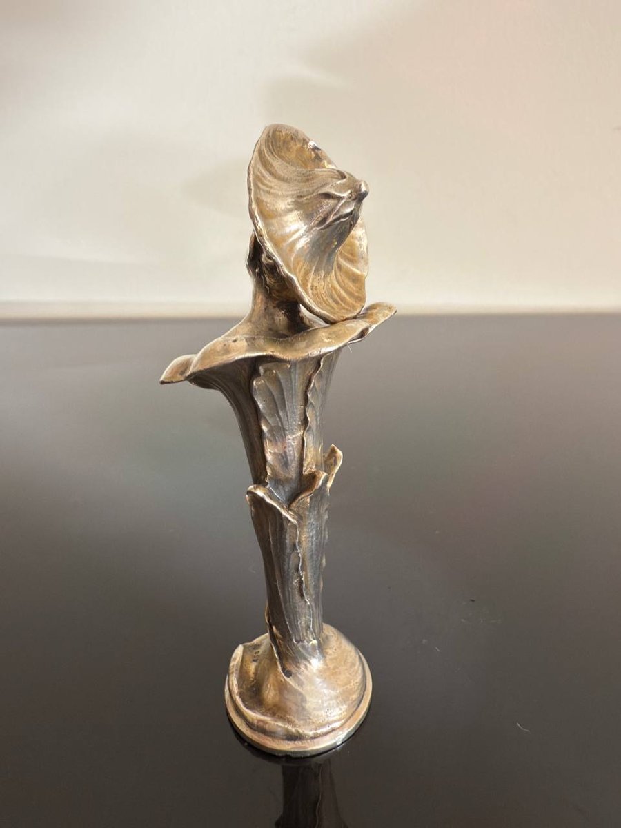 CACHET A CIRE , SCEAU , MONOGRAMMÉ EN Argent REPRÉSENTANT UN BUSTE DE FEMME , ART NOUVEAU.-photo-1