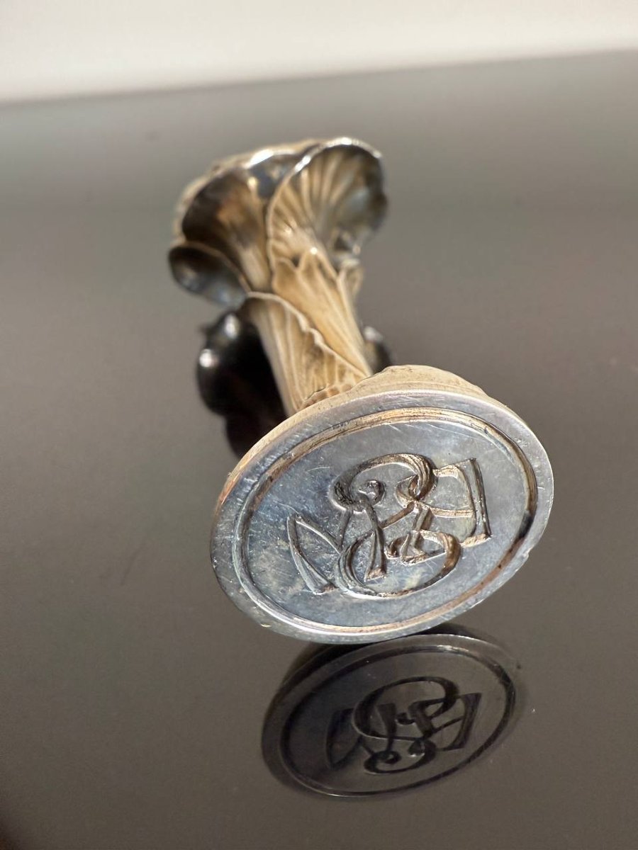 CACHET A CIRE , SCEAU , MONOGRAMMÉ EN Argent REPRÉSENTANT UN BUSTE DE FEMME , ART NOUVEAU.-photo-5
