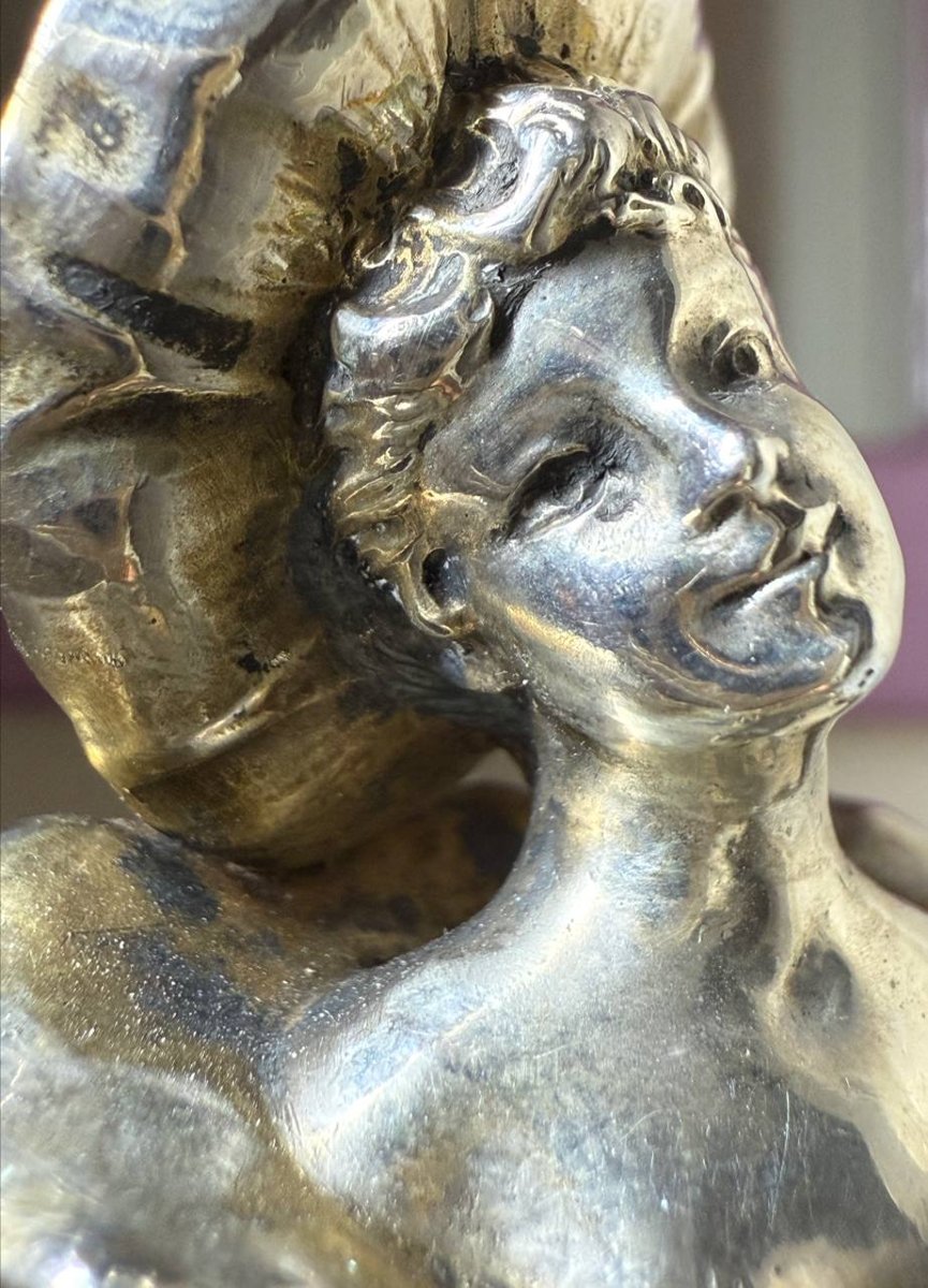 CACHET A CIRE , SCEAU , MONOGRAMMÉ EN Argent REPRÉSENTANT UN BUSTE DE FEMME , ART NOUVEAU.-photo-8
