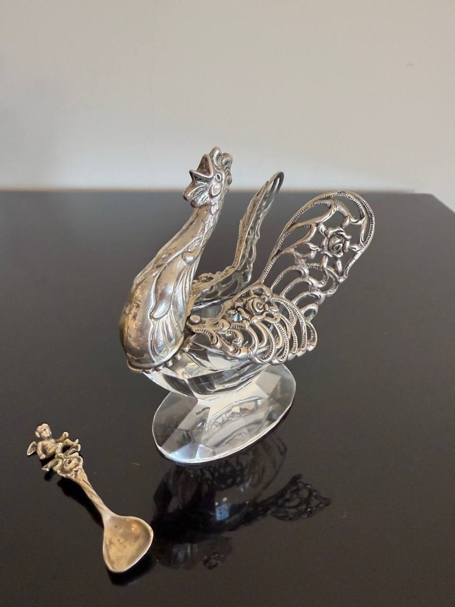 Coq en cristal et en argent 835-photo-3
