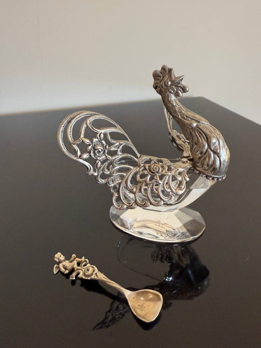 Coq en cristal et en argent 835-photo-4