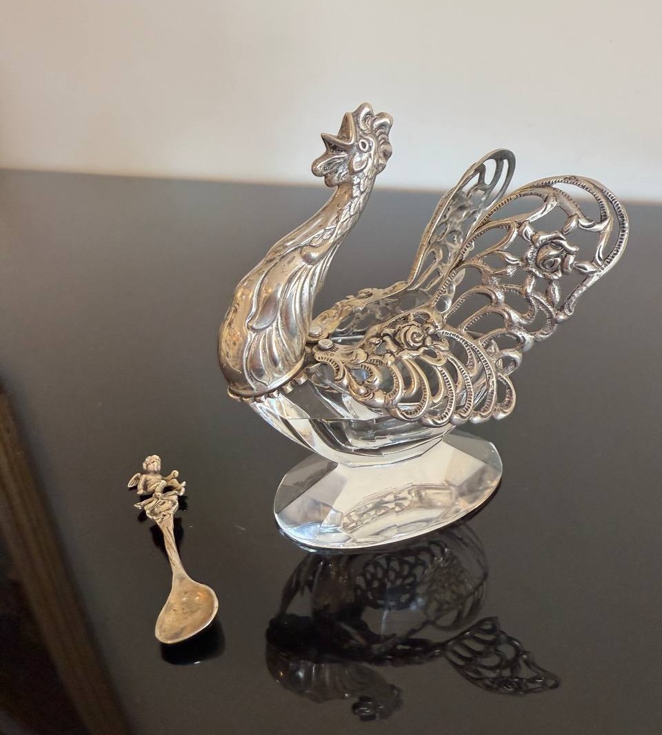 Coq en cristal et en argent 835
