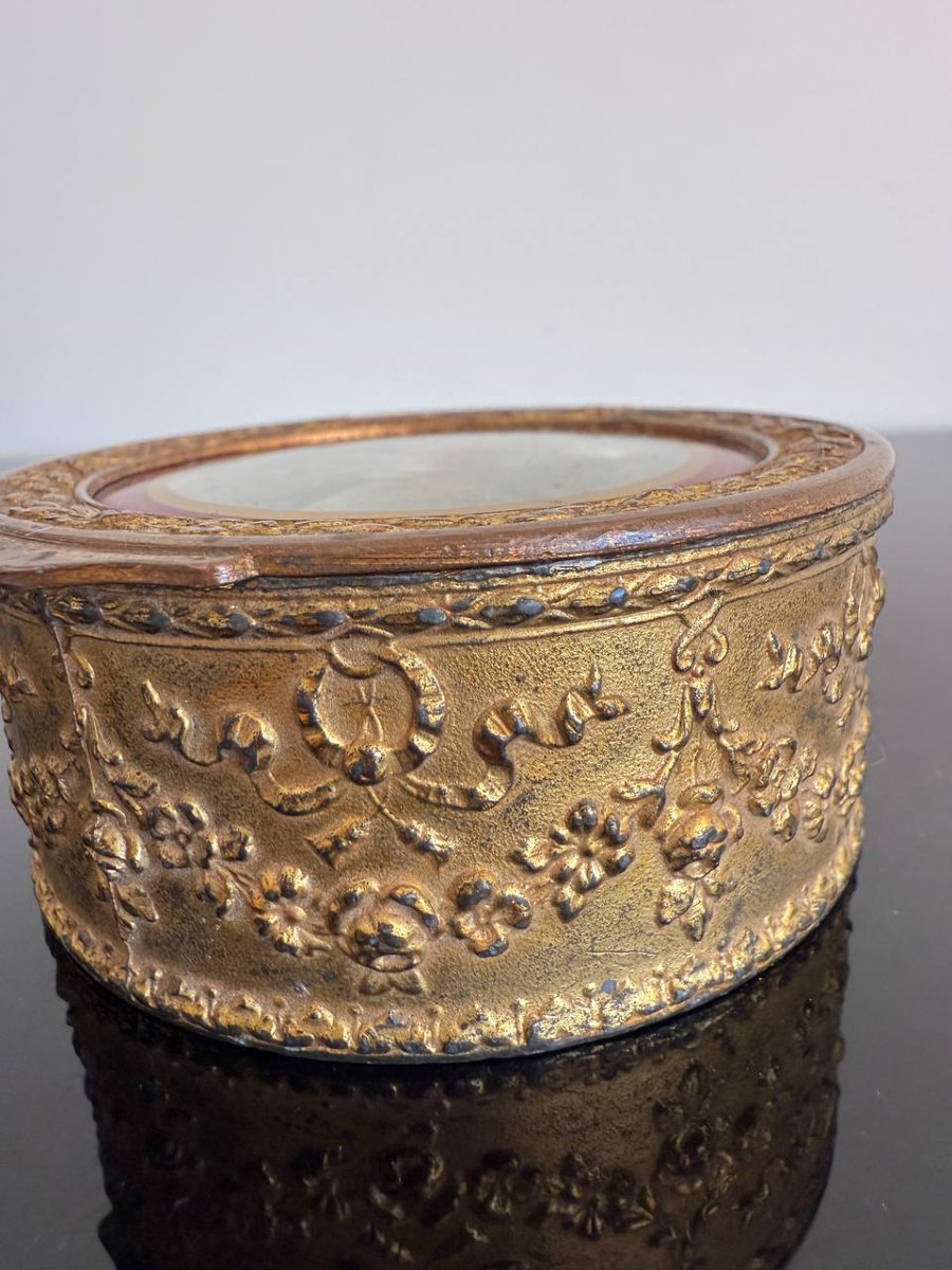 Round Box With Miniature Painting, Late 19th Century-photo-4