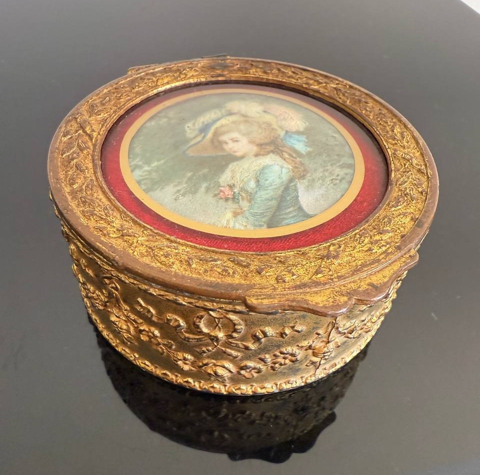 Round Box With Miniature Painting, Late 19th Century