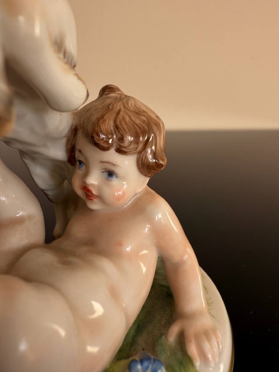 Putto avec un chevreau, Manufacture de porcelaine de Vienne Augarten.-photo-7