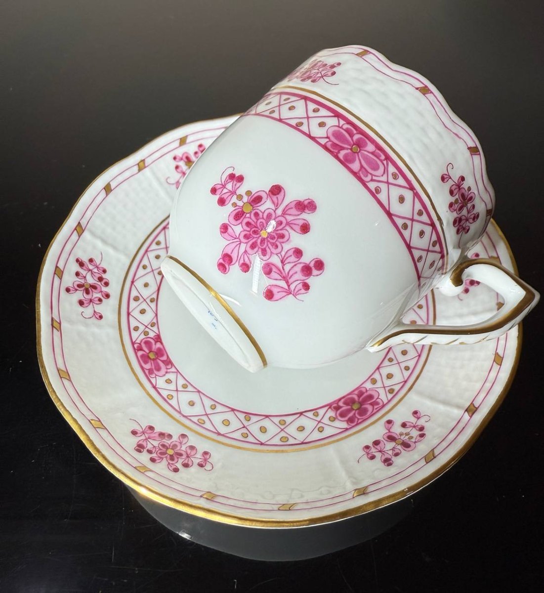 Tasse à café et soucoupe BOUQUET CHINOIS FRAMBOISE par Herend-photo-4