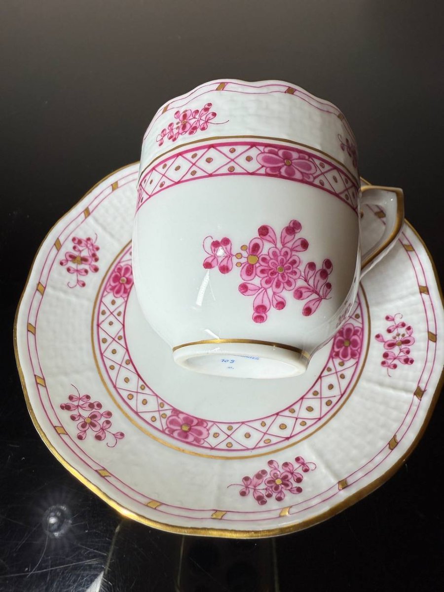 Tasse à café et soucoupe BOUQUET CHINOIS FRAMBOISE par Herend-photo-2