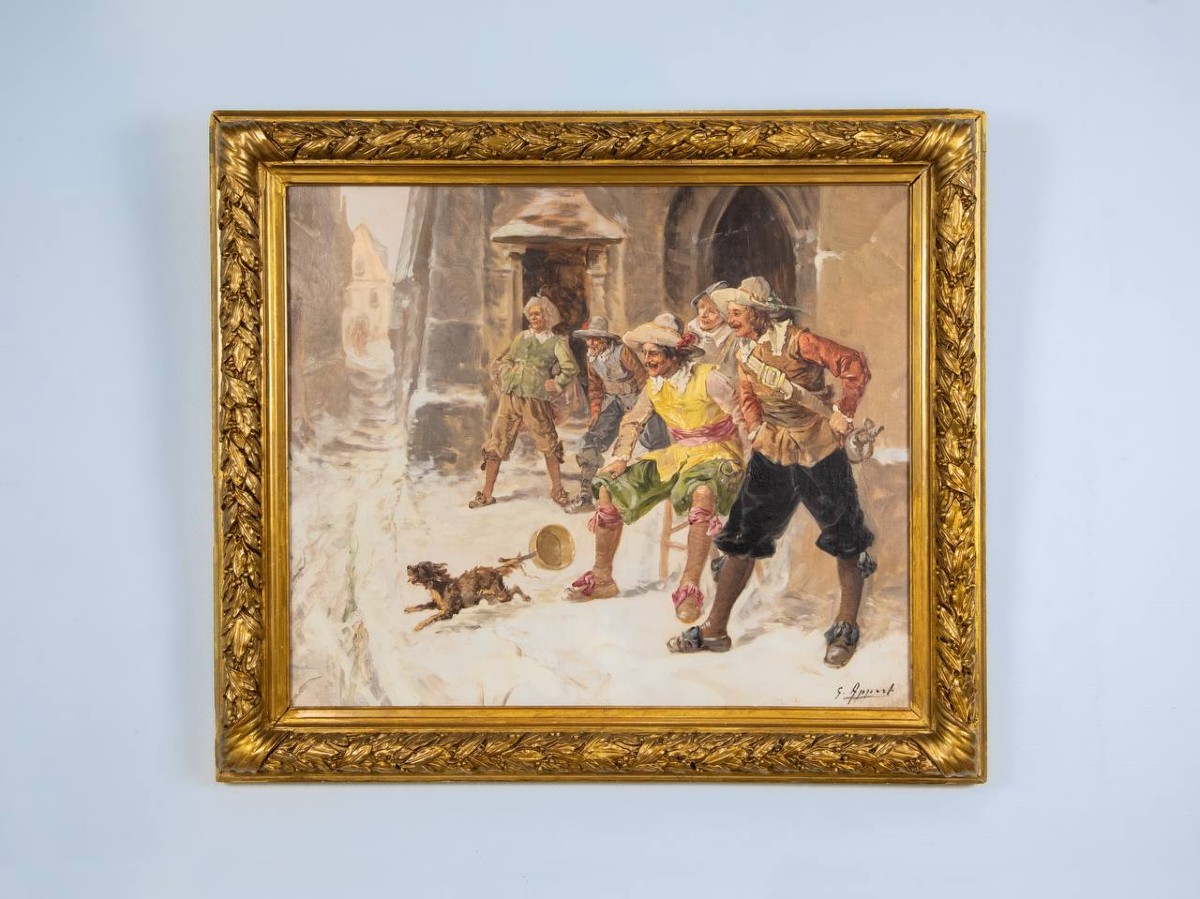 Georges Appert (1850-1934) The Musketeers Oil On Canvas