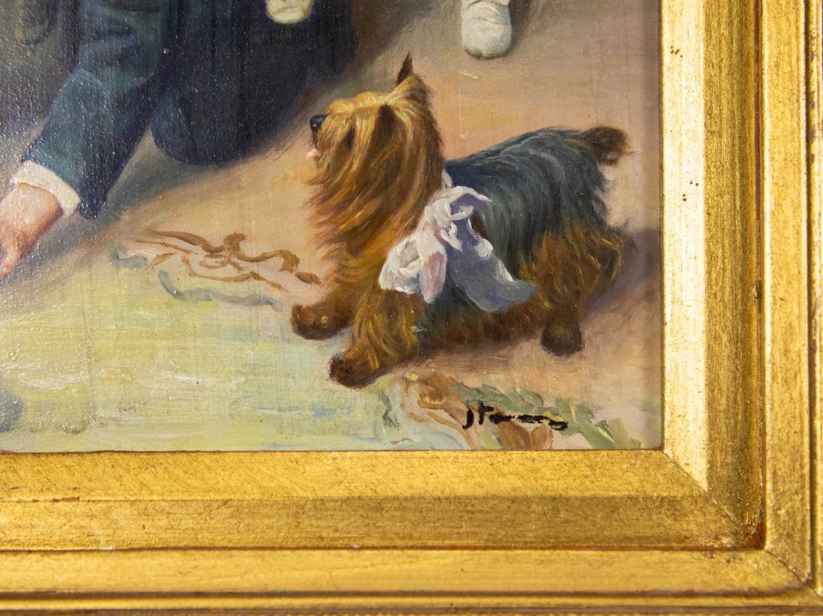 Peinture à l'huile victorienne , d’après Arthur John Elsley (Britannique)-photo-3