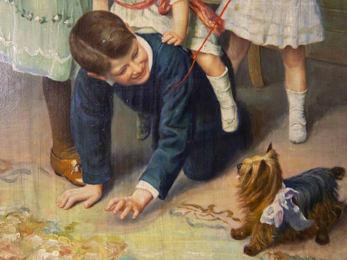 Peinture à l'huile victorienne , d’après Arthur John Elsley (Britannique)-photo-2