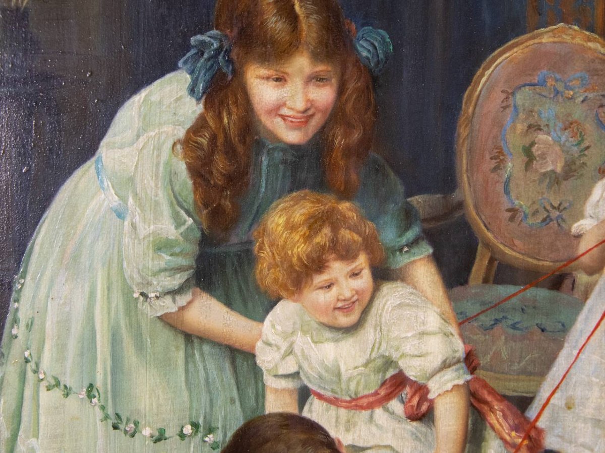 Peinture à l'huile victorienne , d’après Arthur John Elsley (Britannique)-photo-4