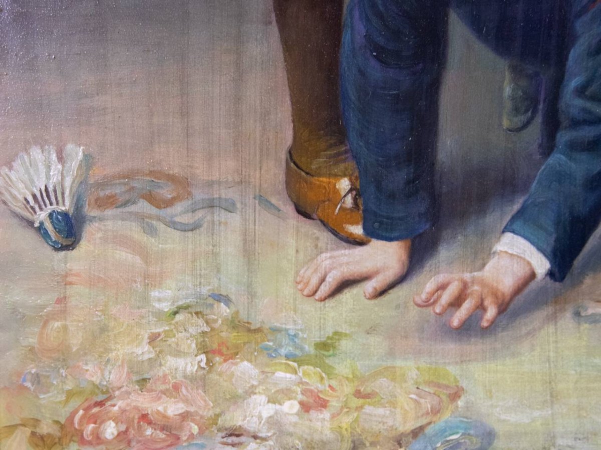 Peinture à l'huile victorienne , d’après Arthur John Elsley (Britannique)-photo-5