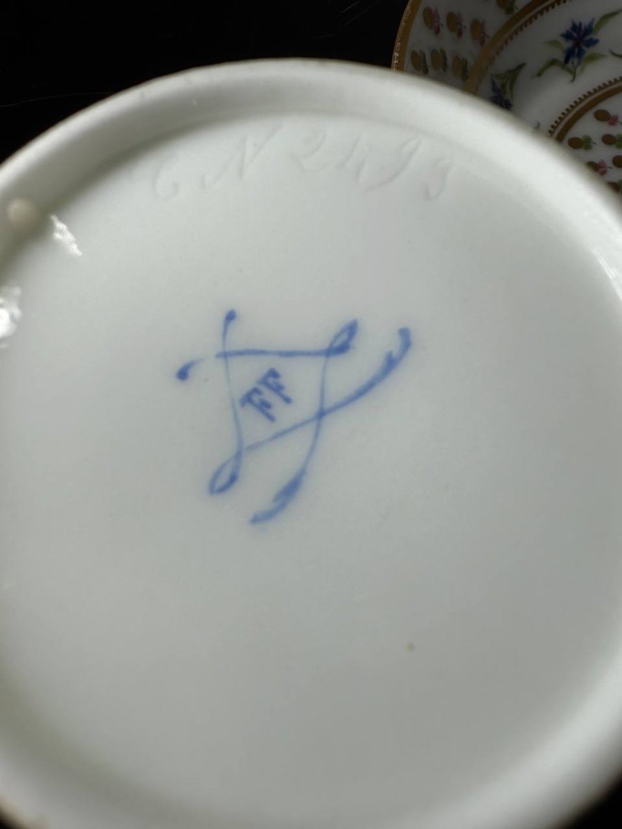 Litron Cup And Saucer, Sèvres Mark In Blue-photo-8