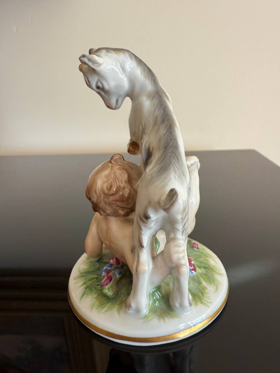 Augarten Autriche , Figurine Chèvre et Chérubin , Vienne-photo-4