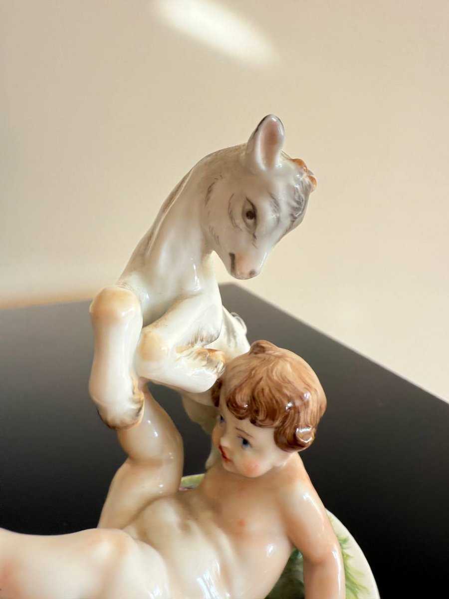 Augarten Autriche , Figurine Chèvre et Chérubin , Vienne-photo-4