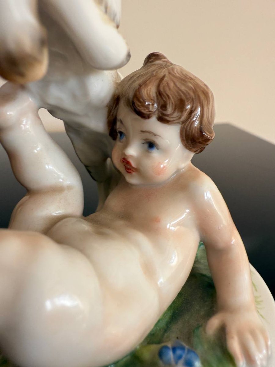 Augarten Autriche , Figurine Chèvre et Chérubin , Vienne-photo-5