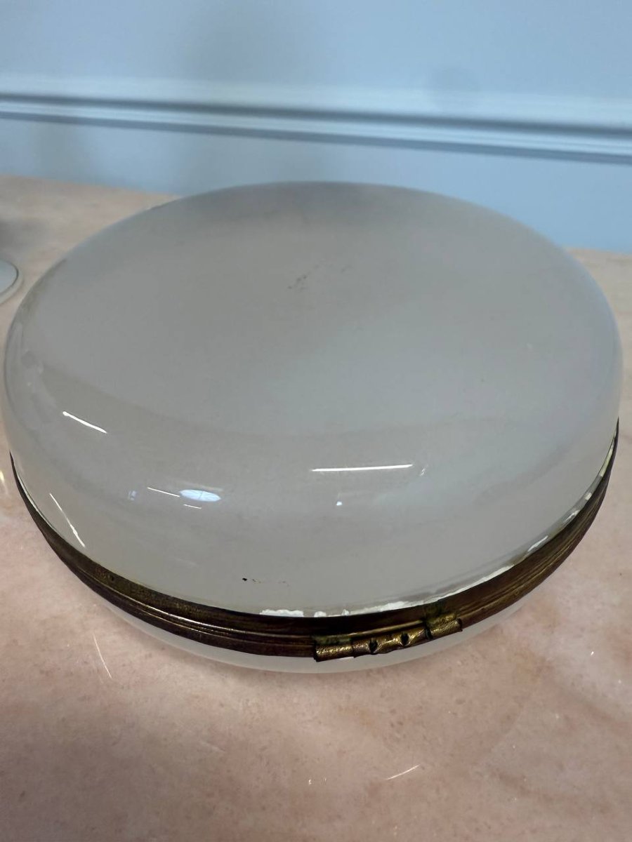 Boîte Art nouveau en verre émaillé décoration florale-photo-6