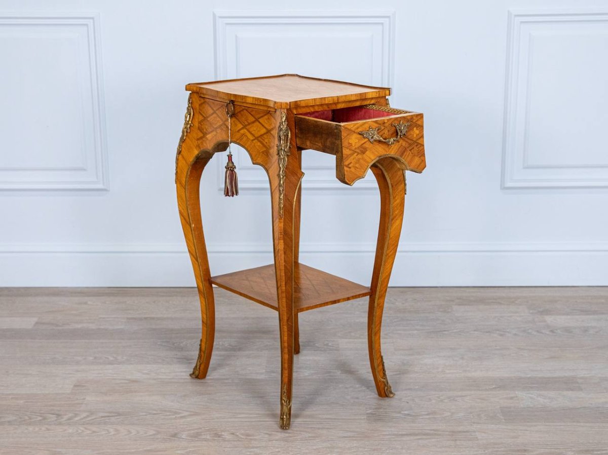 Louis XV Style Writing Table After Bernard Van Riesen Burgh-photo-2