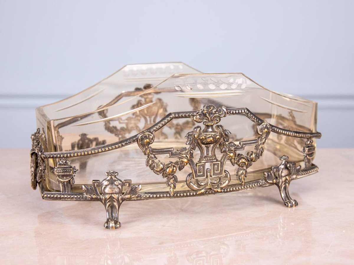 Silver-plated Metal Centerpiece, Planter Or Cachepot.-photo-5