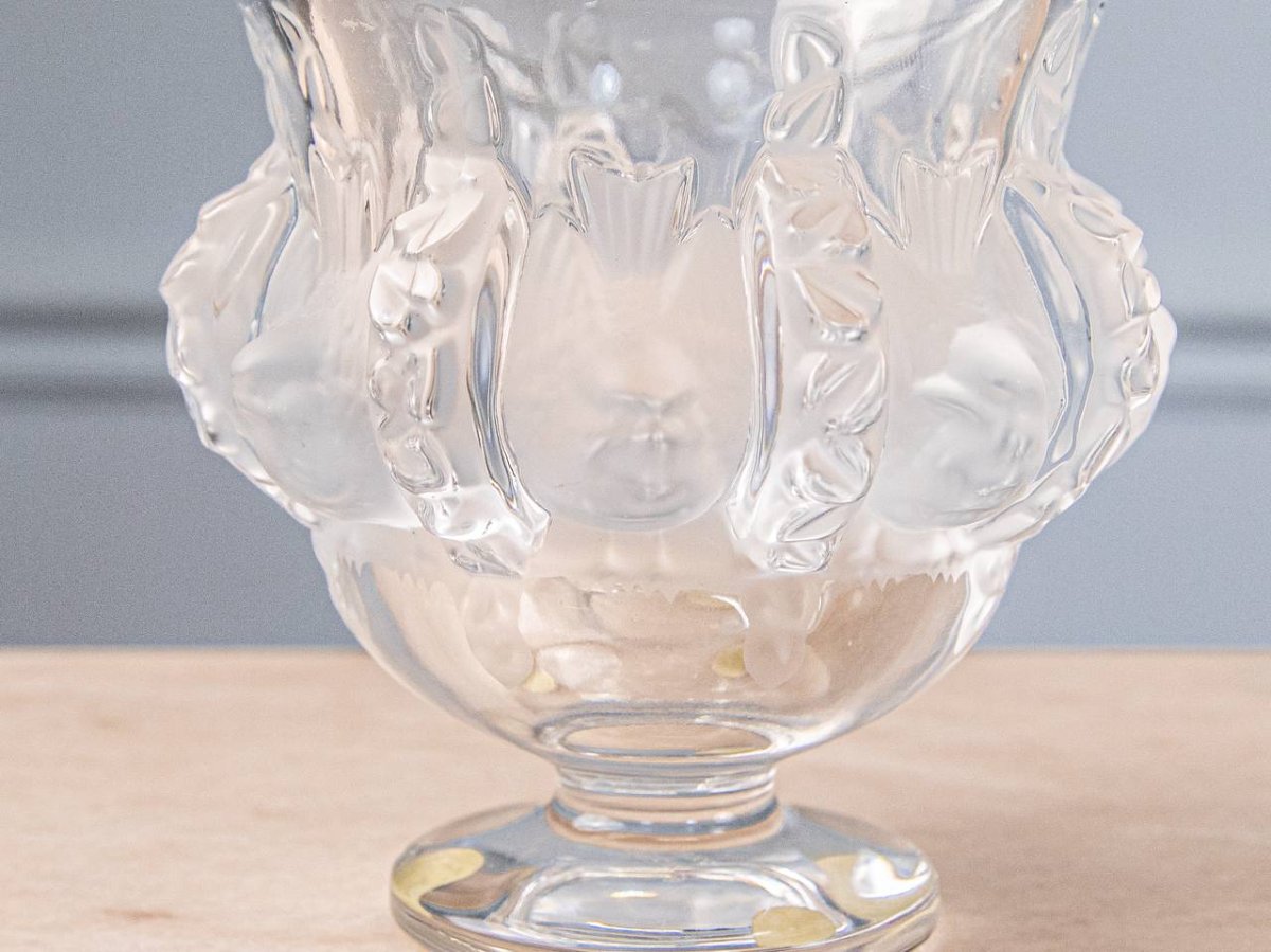 Vase Aux Oiseaux Modèle "Dampierre" Lalique France-photo-2