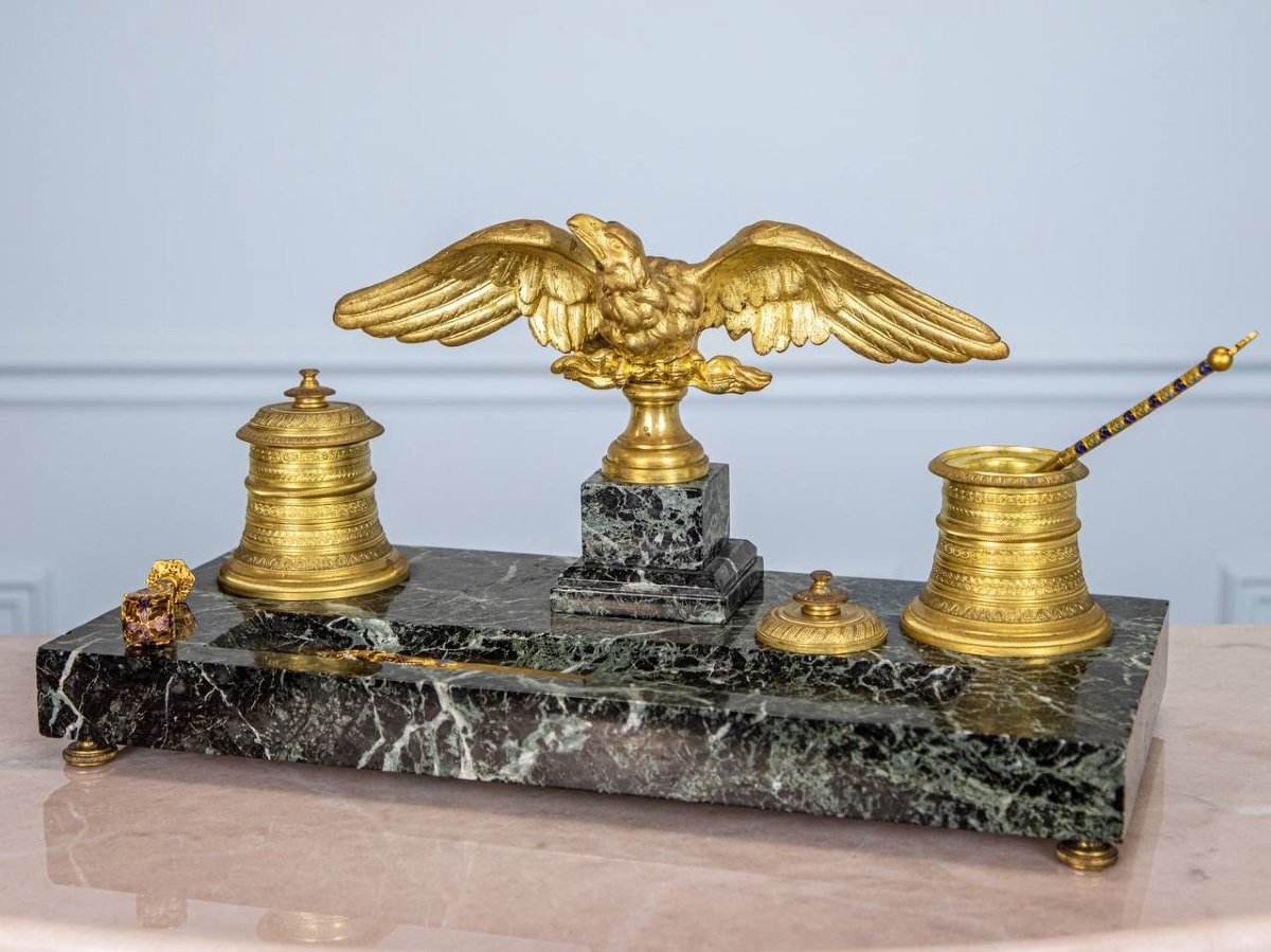 Presse papier Aigle Royal en régule patine bronze