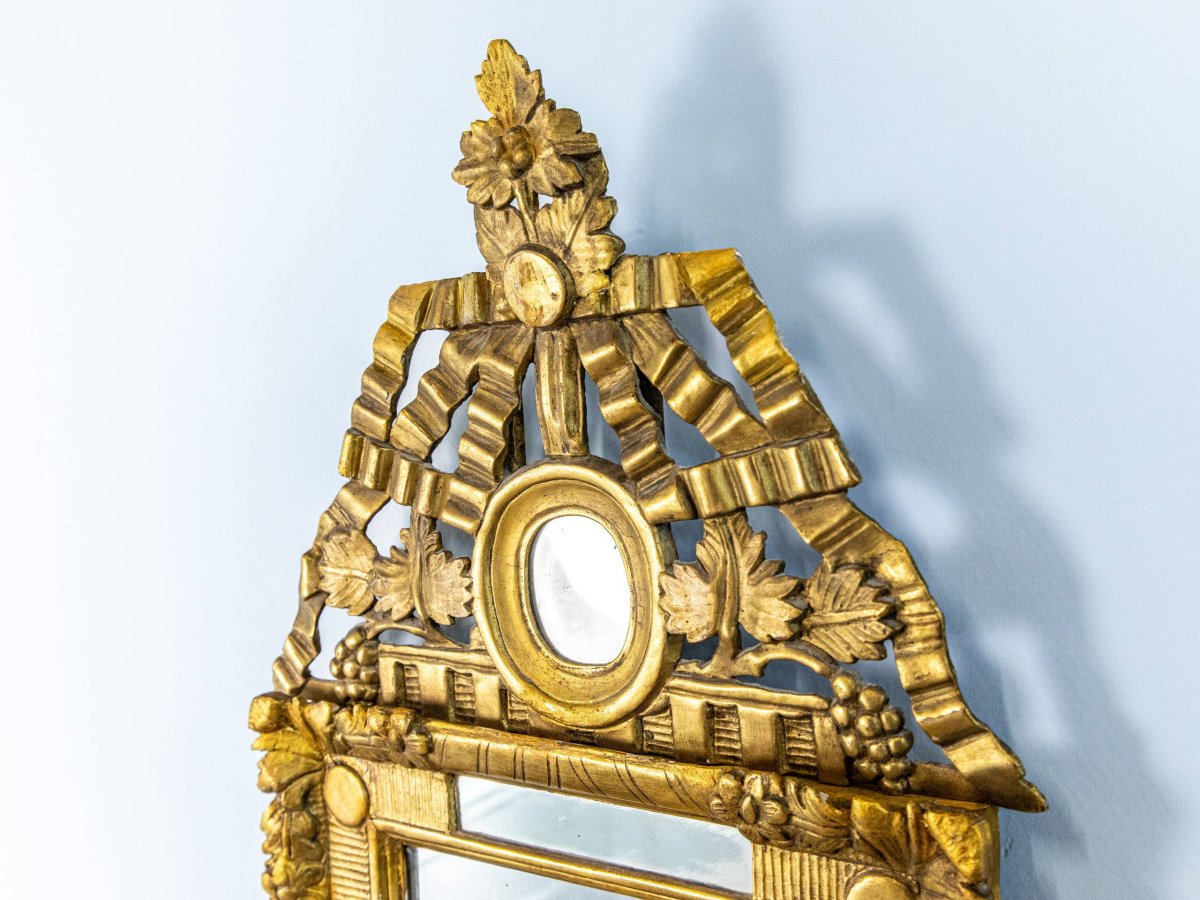 Miroir En Bois Doré à Parcloses - époque XVIII-photo-1