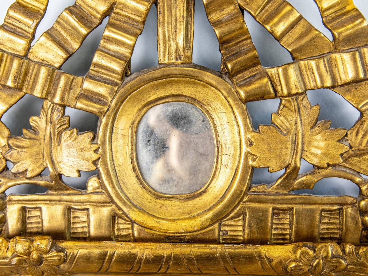 Miroir En Bois Doré à Parcloses - époque XVIII-photo-5