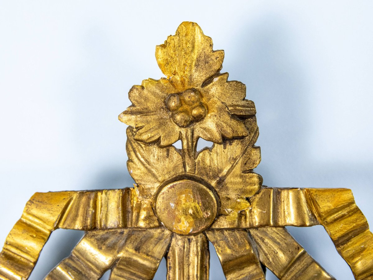 Miroir En Bois Doré à Parcloses - époque XVIII-photo-6