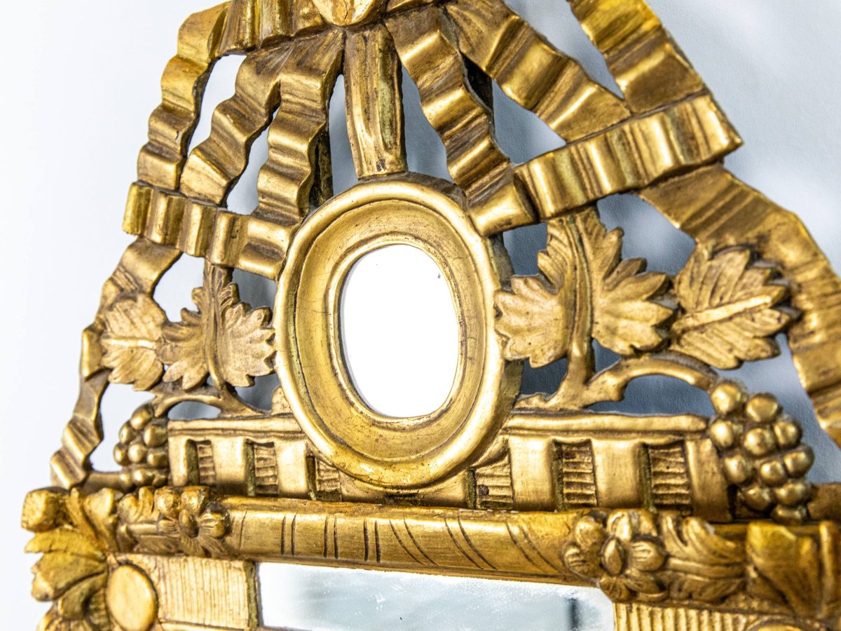 Miroir En Bois Doré à Parcloses - époque XVIII-photo-8