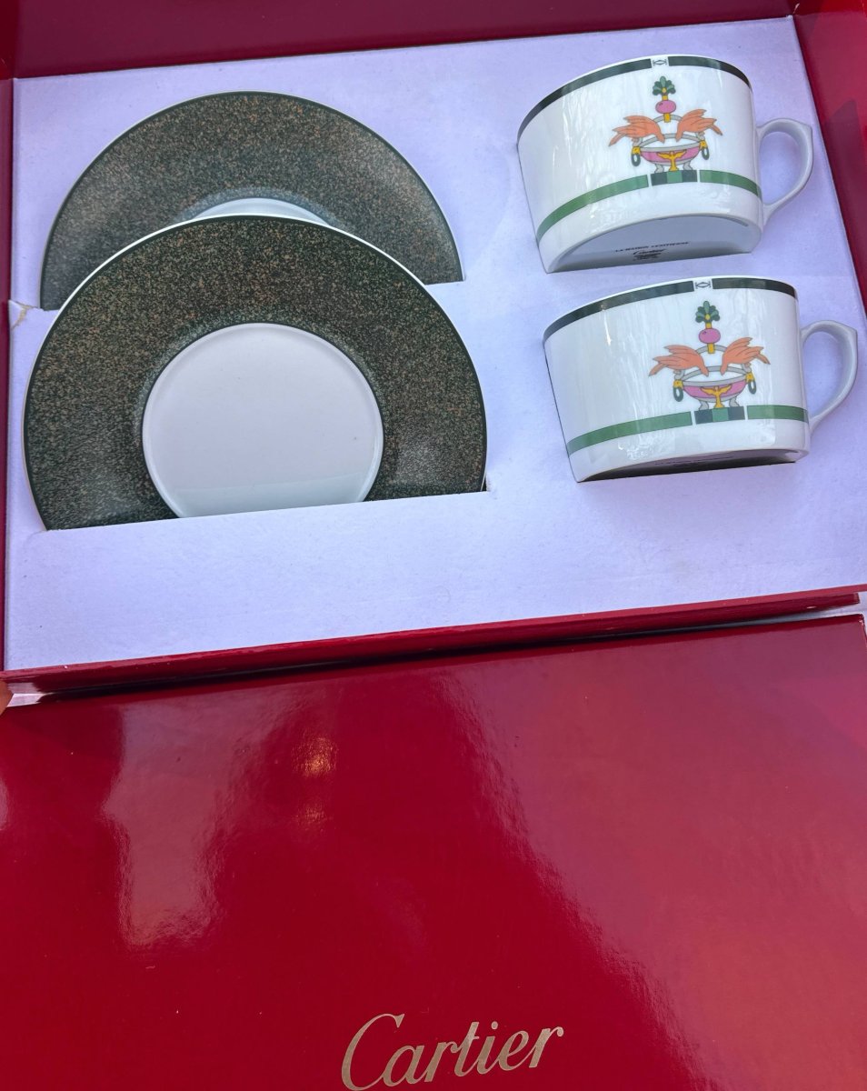 Cartier La Maison Vénitienne Limoges 2 tasses avec coffret-photo-2