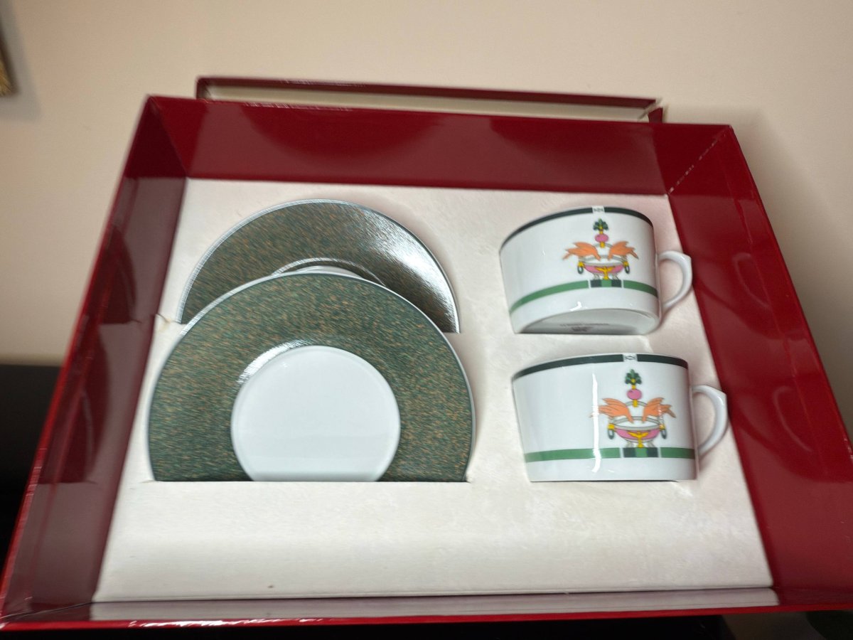 Cartier La Maison Vénitienne Limoges 2 tasses avec coffret-photo-4