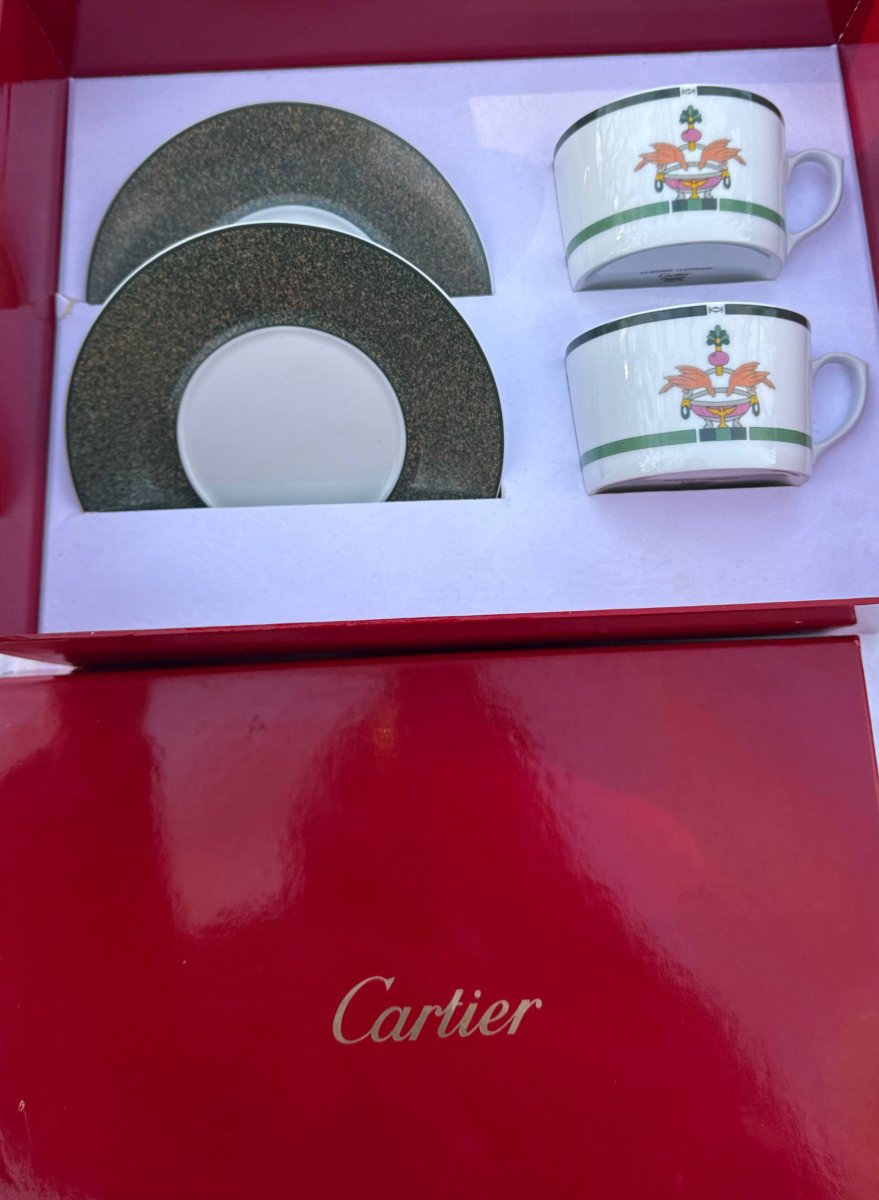 Cartier La Maison Vénitienne Limoges 2 tasses avec coffret-photo-1