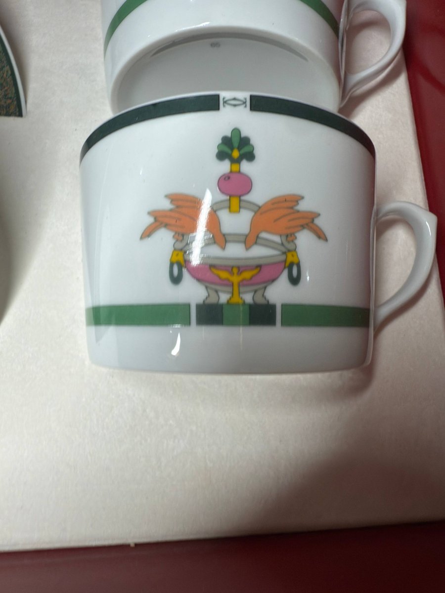 Cartier La Maison Vénitienne Limoges 2 tasses avec coffret-photo-2